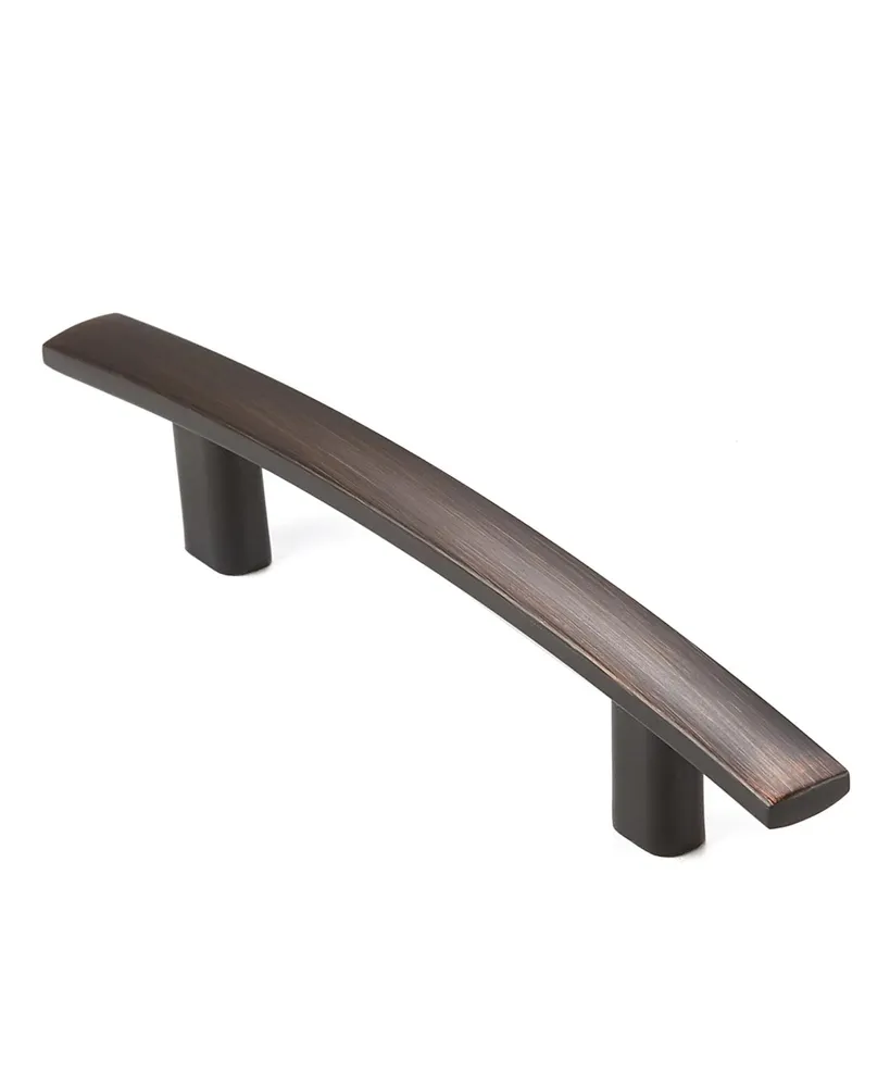 Cauldham Pack Solid Kitchen Cabinet Arch Pulls Handles (3" Hole Centers) - Modern Curved Drawer/Door Hardware - Style M242