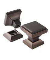 Cauldham Pack Solid Kitchen Cabinet Knobs Pulls (1-1/8" Square) - Transitional Dresser Drawer/Door Hardware - Style S685