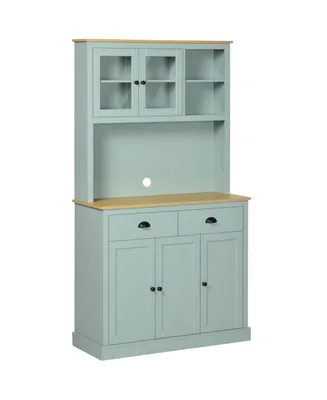 Homcom 71" Kitchen Pantry, Modern Storage Cabinet with Drawers, Blue