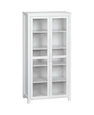 Homcom Kitchen Cupboard, 5-tier Storage Cabinet with Adjustable Shelves, White