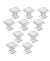 Cauldham 10 Pack Solid Kitchen Cabinet Knobs Pulls (1-1/8" Square) - Transitional Dresser Drawer/Door Hardware - Style S685 - Polished Chrome