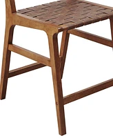 Ink+Ivy Oslo 24" High Faux Leather Woven Counter Stool