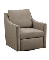 Martha Stewart Collection Christian 30" Wide Fabric Upholstered Swivel Armchair