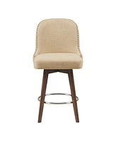 Madison Park Kobe 25.5" Upholstered Counter Stool with Swivel Seat