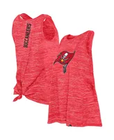 Women's New Era Tampa Bay Buccaneers Red Reverse Space-Dye Back-Knot Tank Top