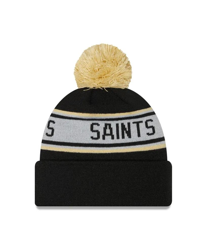 Men's New Era Black New Orleans Saints Repeat Cuffed Knit Hat with Pom