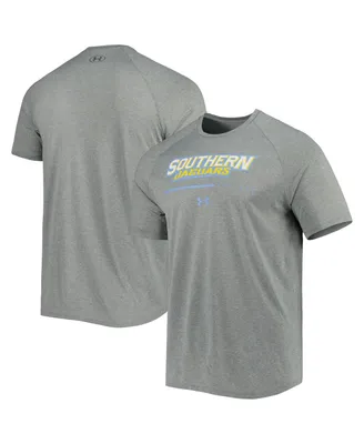 Men's Under Armour Heathered Gray Southern University Jaguars Tech Performance Raglan T-shirt