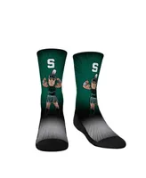 Youth Boys and Girls Rock 'Em Socks Michigan State Spartans Mascot Pump Up Crew Socks