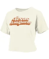 Women's Pressbox White Texas Longhorns Vintage-Inspired Easy T-shirt