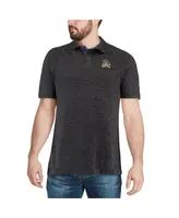 Men's Colosseum Heathered Black Ecu Pirates Down Swing Polo Shirt