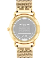 Coach Women's Elliot Gold-Tone Stainless Steel Mesh Bracelet Watch 36mm