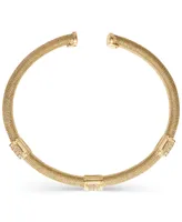 Diamond Station Cuff Bangle Bracelet (1/3 ct. t.w.) in 14k Gold-Plated Sterling Silver - Gold