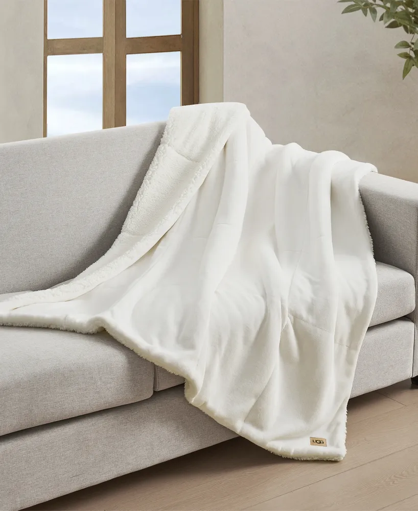 ugg blanket blue and white