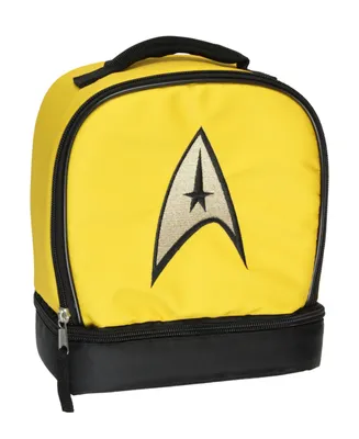 Star Trek The Original Series Captain Kirk Embroidered Command Logo Dual Compartment Insulated Lunch Box Bag Tote