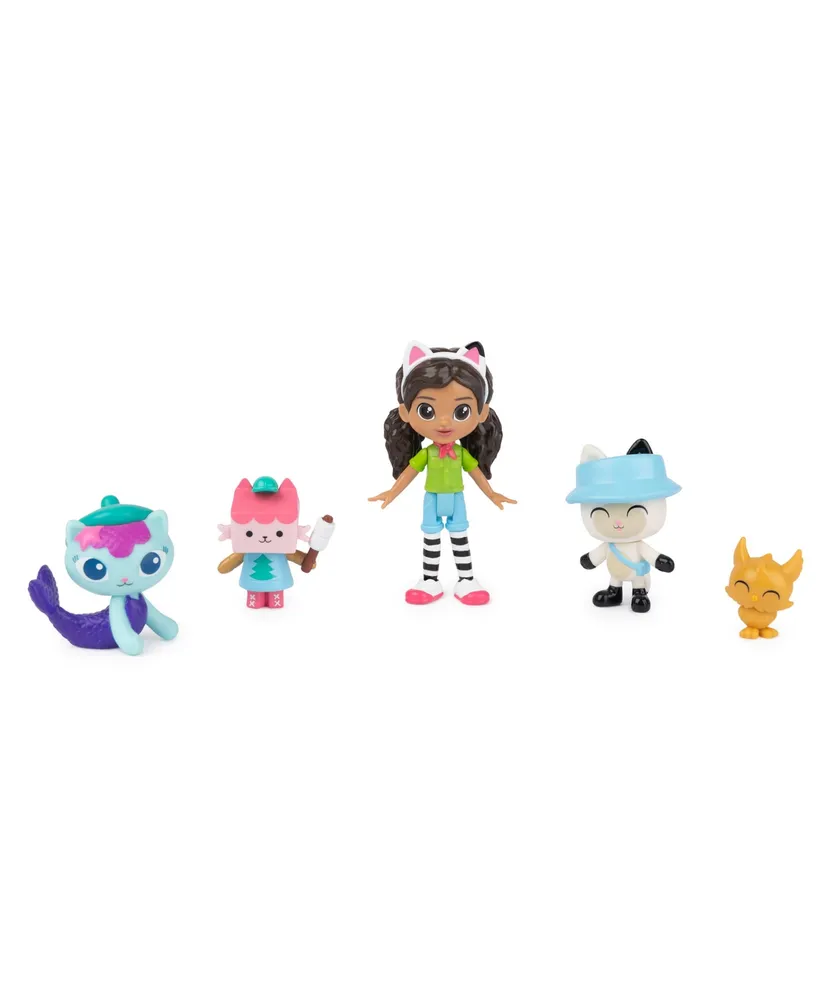 Gabby's Dollhouse Dreamworks, Campfire Gift Pack with Gabby Girl, Pandy Paws, Baby Box Mercat Toy Figures - Multi