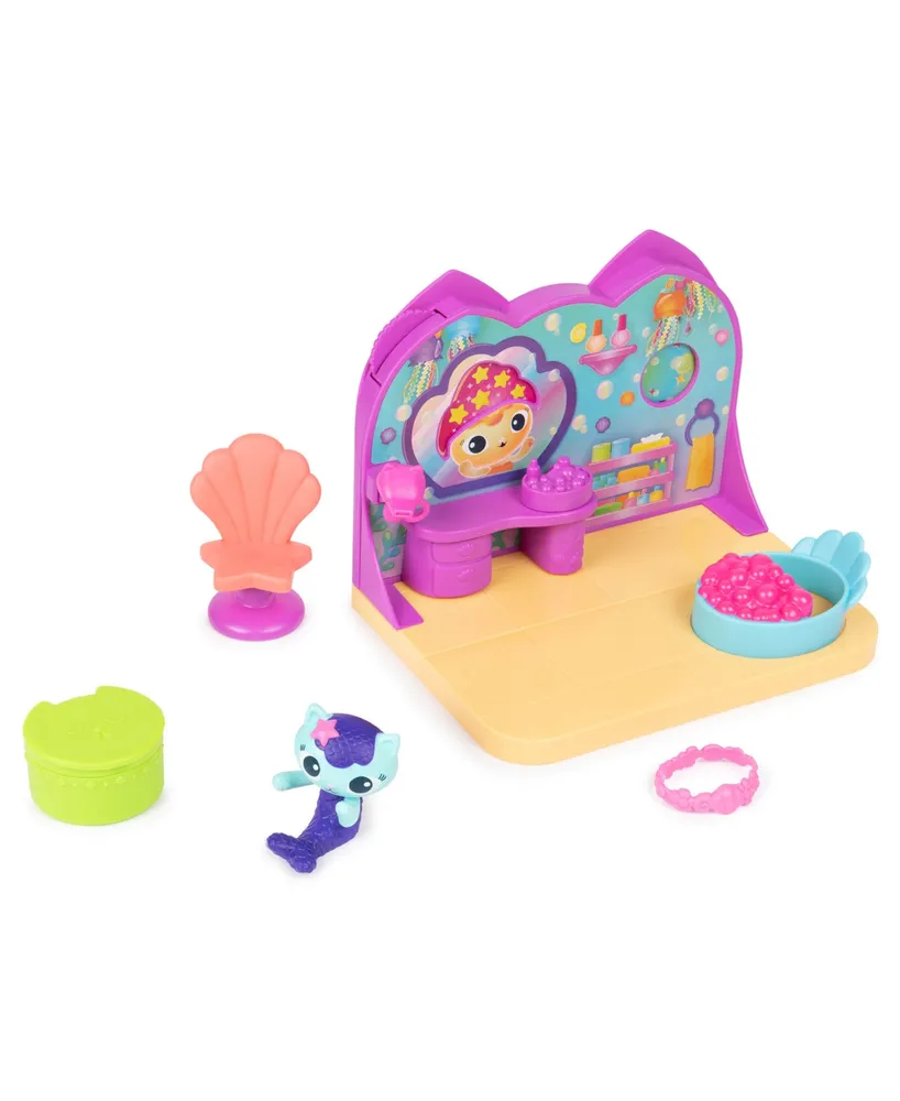 Gabby's Dollhouse Dreamworks, Mercat's Spa Room Playset, with Mercat Toy Figure, Surprise Toys and Dollhouse Furniture - Multi