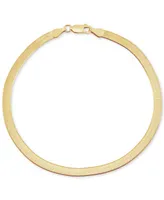 Men's Polished & Beveled Herringbone Link Chain Bracelet 18k Gold-Plated Sterling Silver & Sterling