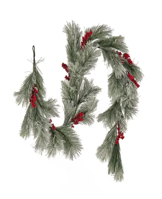 National Tree Company 8' Snowy Pine Berry Plastic Garland