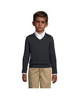 Lands' End Boys School Uniform Cotton Modal Fine Gauge V-neck Sweater