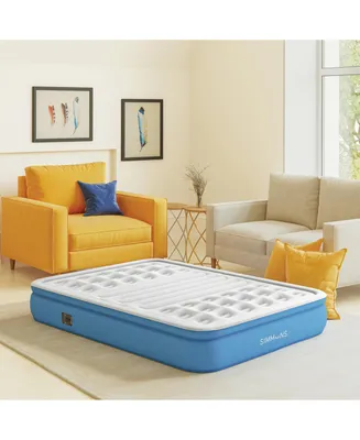 Simmons 12" Lumbar Firm Tri-Zone Air Mattress with Built-In Pump and Lumbar Support, Full