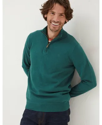 FatFace Men's Braunton Half Zip Sweater