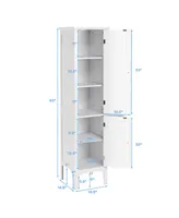 Freestanding Bathroom Storage Cabinet Linen Tower Kitchen Living Room