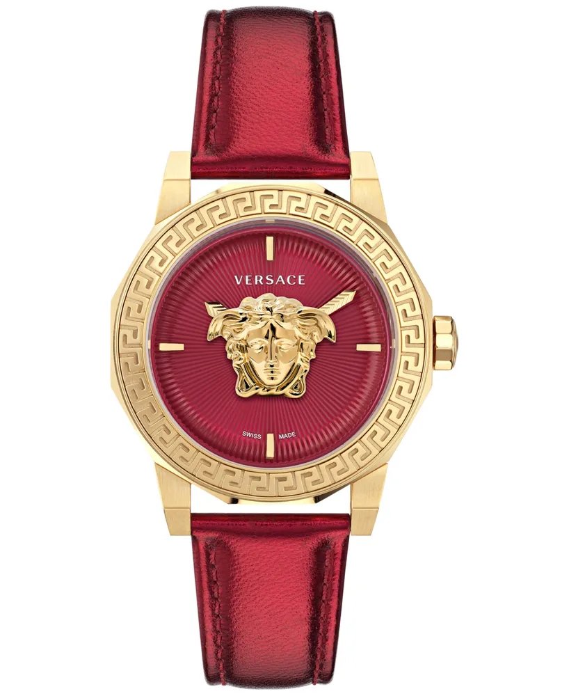 Versace Women's Swiss Medusa Deco Leather Strap Watch 38mm