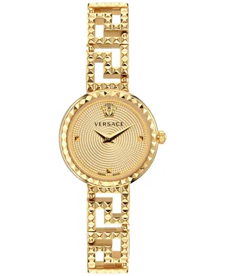 Versace Women's Swiss Greca Goddess Gold Ion Plated Stainless Steel Cut-Out Bracelet Watch 28mm