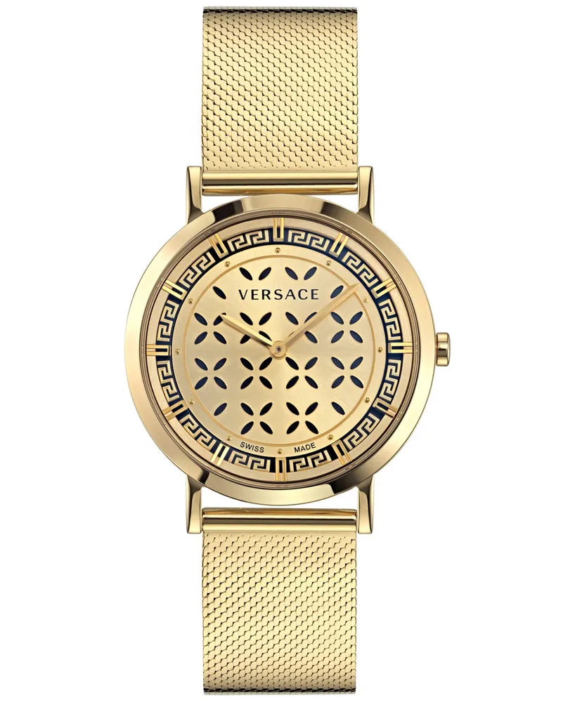Versace Women's Swiss New Generation Gold Ion Plated Stainless Steel Mesh Bracelet Watch 36mm