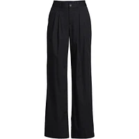 Lands' End Women's High Rise Crisp Poplin Chino Wide Leg Pants