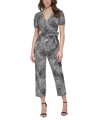 On 34th Women's Animal-Print Jacquard Jumpsuit, Created for Macy's