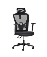 Vinsetto High Back Ergonomic Computer Home Office Chair, Mesh Task Chair with Lumbar Back Support, Reclining Function, Adjustable Headrest, Arms and H