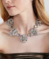 I.n.c. International Concepts Silver-Tone Crystal Bib Necklace, 17"+3" extender, Created for Macy's