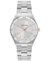 Salvatore Ferragamo Men's Vega Upper East Swiss Silver-Tone Stainless Steel Bracelet Watch 40mm