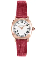 Salvatore Ferragamo Women's Swiss Red Leather Strap Watch 23mm