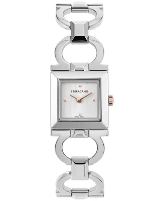 Salvatore Ferragamo Women's Swiss Silver-Tone Bracelet Watch 20mm