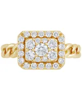 Diamond Cluster Rope Shank Statement Ring (3/4 ct. t.w.) in 14k Gold