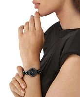 Philipp Plein Women's The Hexagon Black-Tone Stainless Steel Crystal Link Bracelet Watch 28mm