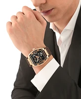 Philipp Plein Men's Automatic The Keleton Brown Silicone Strap Watch 44mm