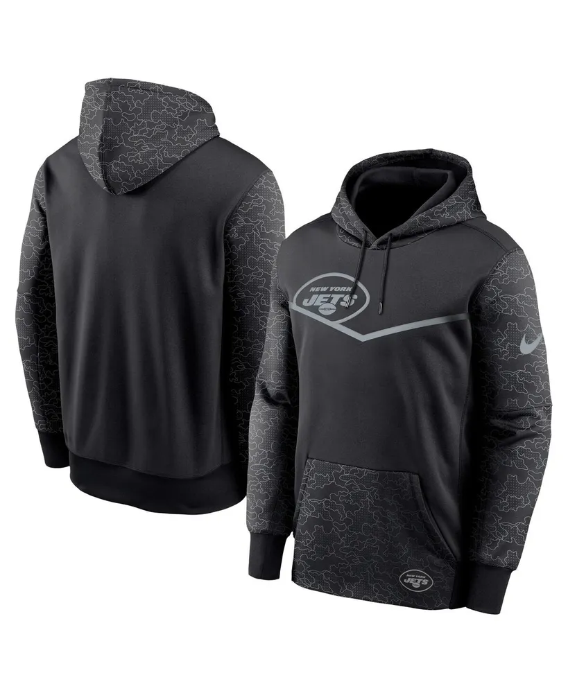 Men's Nike Black New York Jets Rflctv Chevron Pullover Hoodie