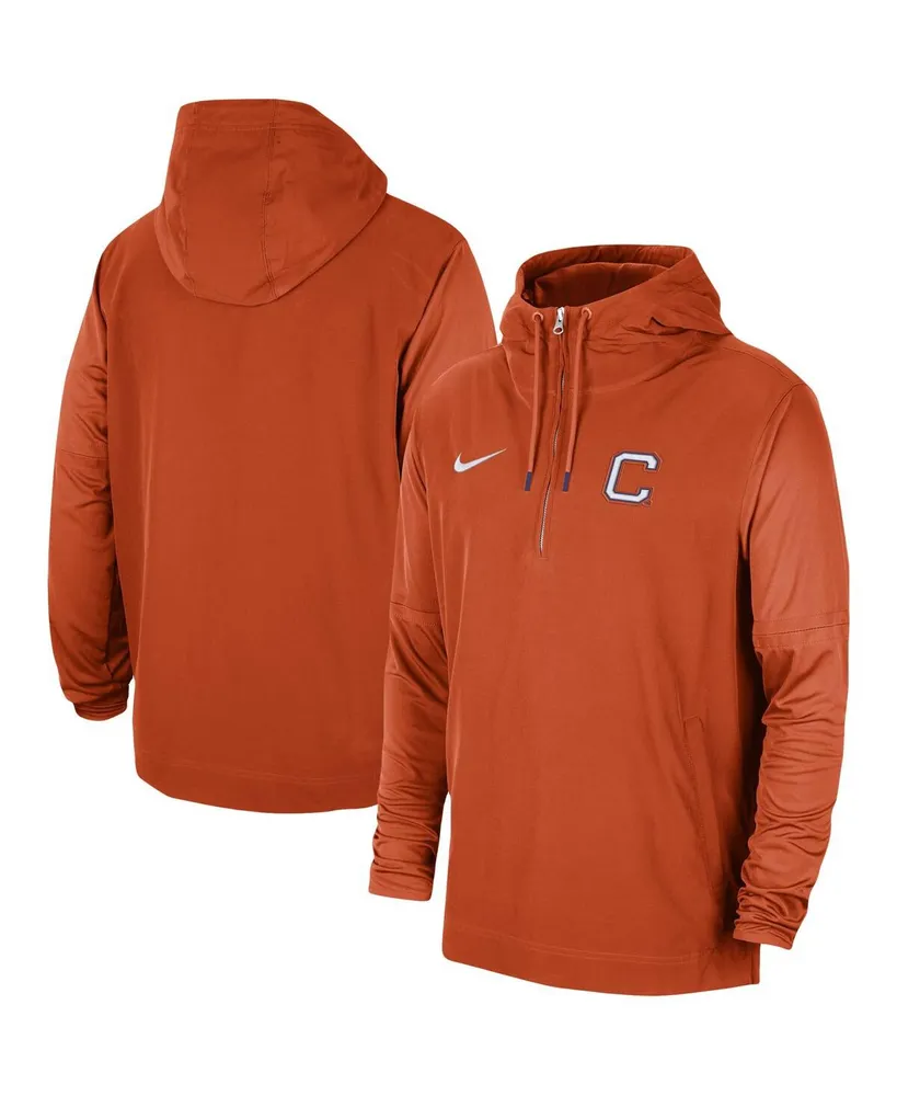 Men's Nike Orange Clemson Tigers 2023 Sideline Player Quarter-Zip Hoodie Jacket
