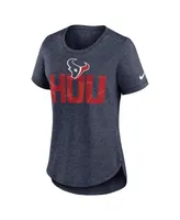 Women's Nike Heather Navy Houston Texans Local Fashion Tri-Blend T-shirt