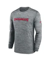 Men's Nike Heather Gray Tampa Bay Buccaneers Sideline Team Velocity Performance Long Sleeve T-shirt