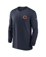 Men's Nike Navy Chicago Bears 2023 Sideline Performance Long Sleeve Quarter-Zip Top