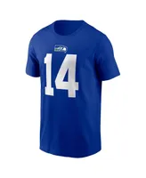 Men's Nike Dk Metcalf Royal Seattle Seahawks Throwback Player Name and Number T-shirt