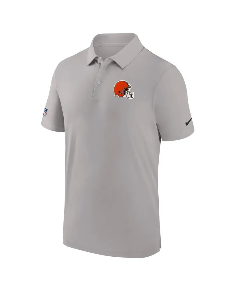Men's Nike Gray Cleveland Browns Sideline Coaches Performance Polo Shirt