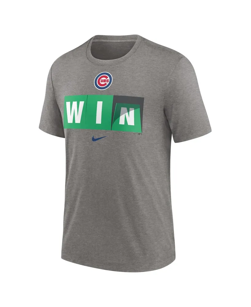 Men's Nike Gray Chicago Cubs Win Scoreboard Hometown Tri-Blend T-shirt