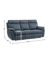 White Label Nadia 85" Double Reclining Sofa with Drop-Down Cup Holders