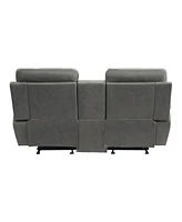 White Label Nadia 76" Double Glider Reclining Loveseat with Center Console