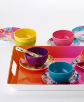 French Bull Garden Floral Melamine Assorted 6" Appetizer Plate, Service for 6